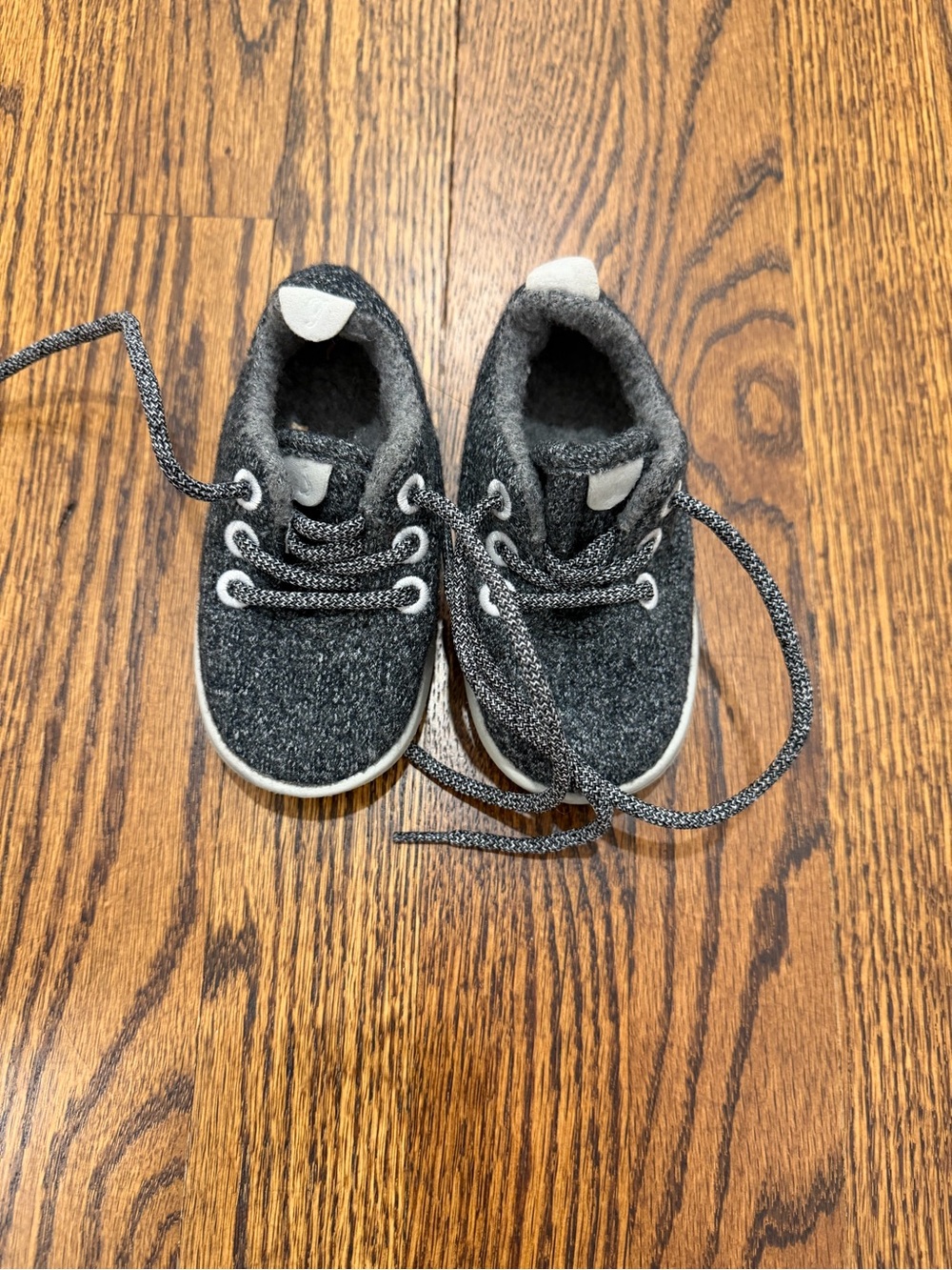 allbirds Kids Dark Charcoal Knit Lace-Up Walkers